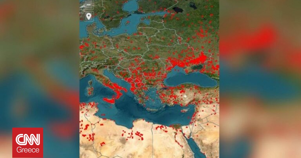 Στις φλόγες Ιταλία και Ελλάδα - Πώς κατέγραψε η NASA τις πυρκαγιές (χάρτης)