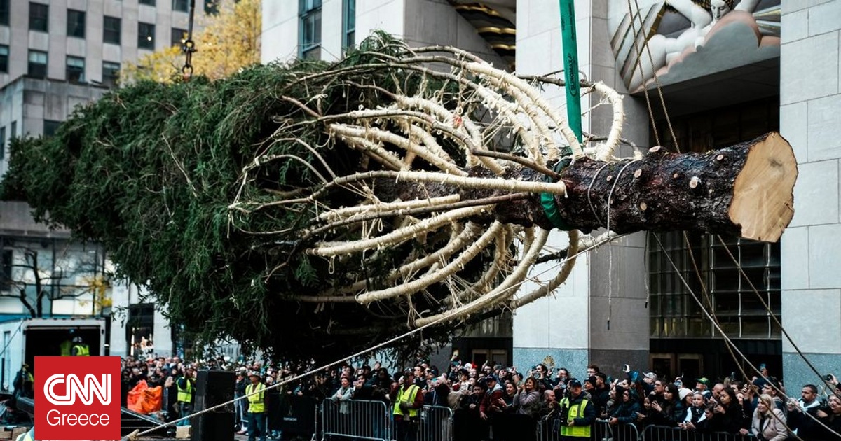 Ήρθαν τα Χριστούγεννα στη Νέα Υόρκη – Δέντρο ύψους 23 μέτρων έφτασε στο Ροκφέλερ