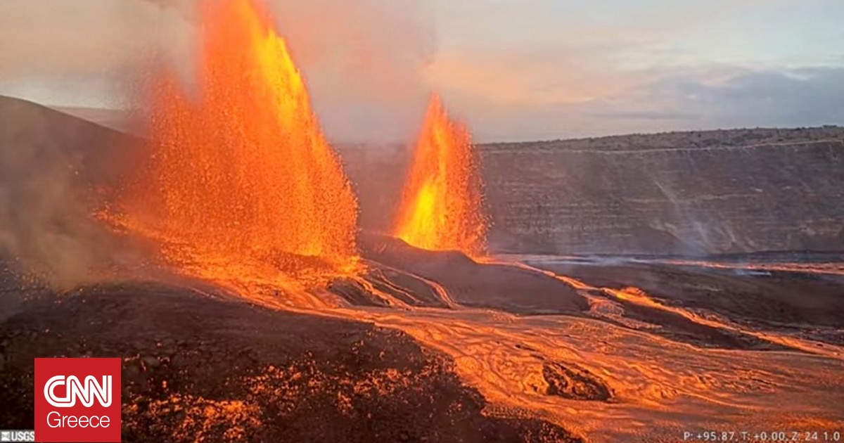 Δέος στην εικόνα ηφαιστείου Κιλαουέα Χαβάης: Συντριβάνι λάβας με ύψος πάνω από 300 μέτρα