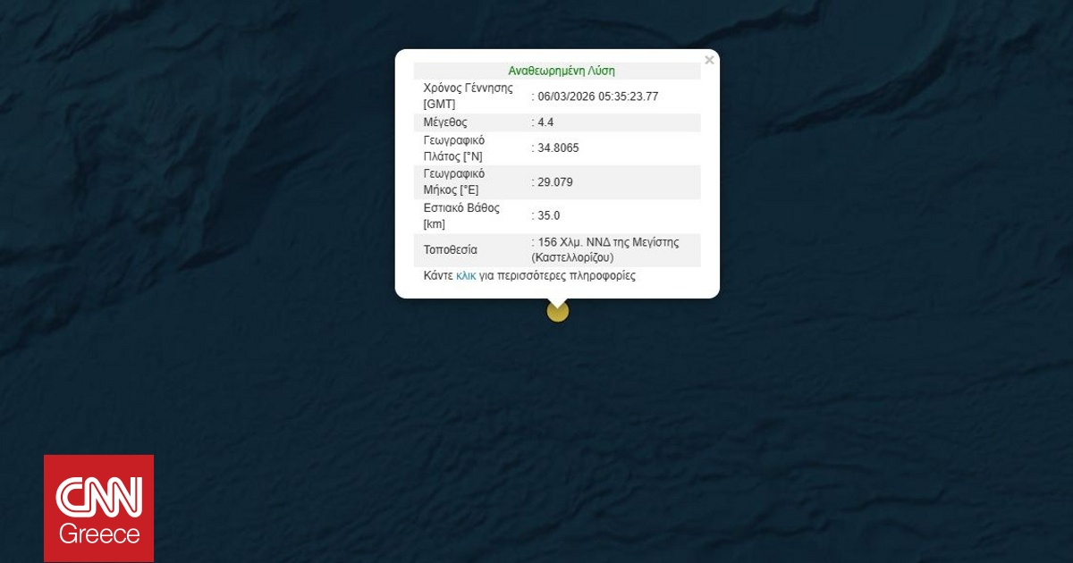 &Iota;&sigma;&chi;&upsilon;&rho;ή &sigma;&epsilon;&iota;&sigma;&mu;&iota;&kappa;ή &delta;ό&nu;&eta;&sigma;&eta; 4,4 &Rho;ί&chi;&tau;&epsilon;&rho; &sigma;&tau;&eta; &theta;&alpha;&lambda;ά&sigma;&sigma;&iota;&alpha; &pi;&epsilon;&rho;&iota;&omicron;&chi;ή &tau;&omicron;&upsilon; &Kappa;&alpha;&sigma;&tau;&epsilon;&lambda;&lambda;ό&rho;&iota;&zeta;&omicron;&upsilon;