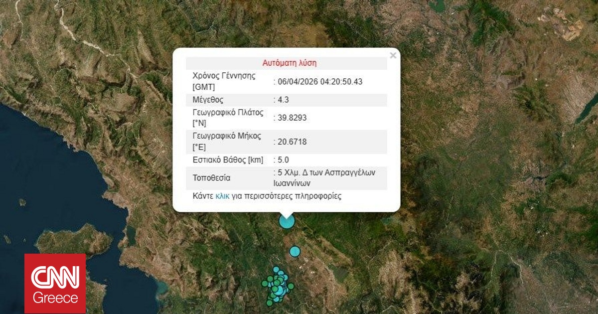 &Sigma;&epsilon;&iota;&sigma;&mu;ό&sigmaf; 4,3 &Rho;ί&chi;&tau;&epsilon;&rho; &sigma;&tau;&alpha; &Iota;&omega;ά&nu;&nu;&iota;&nu;&alpha;