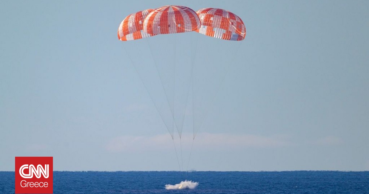 Artemis II: &Eta; &sigma;&tau;&iota;&gamma;&mu;ή &pi;&omicron;&upsilon; &delta;ύ&tau;&epsilon;&sigmaf; &alpha;&nu;&omicron;ί&gamma;&omicron;&upsilon;&nu; &tau;&eta;&nu; &kappa;ά&psi;&omicron;&upsilon;&lambda;&alpha; Orion &mu;&epsilon; &tau;&omicron;&upsilon;&sigmaf; &tau;έ&sigma;&sigma;&epsilon;&rho;&iota;&sigmaf; &alpha;&sigma;&tau;&rho;&omicron;&nu;&alpha;ύ&tau;&epsilon;&sigmaf;