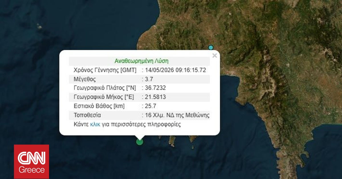 &Sigma;&epsilon;&iota;&sigma;&mu;ό&sigmaf; 3,7 &Rho;ί&chi;&tau;&epsilon;&rho; &sigma;&tau;&alpha; &alpha;&nu;&omicron;&iota;&chi;&tau;ά &tau;&eta;&sigmaf; &Mu;&epsilon;&theta;ώ&nu;&eta;&sigmaf;