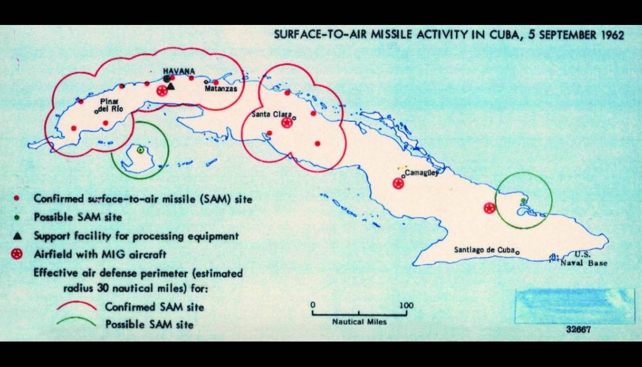 Ύποπτες περιοχές με πυραύλους στην Κούβα. 1962