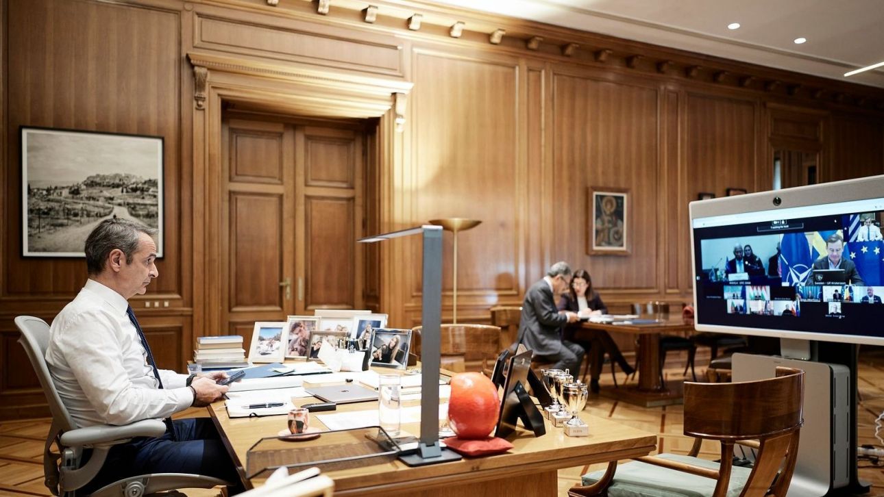 Στην άτυπη συνάντηση των ηγετών της ΕΕ για την Ουκρανία συμμετείχε μέσω τηλεδιάσκεψης ο πρωθυπουργός