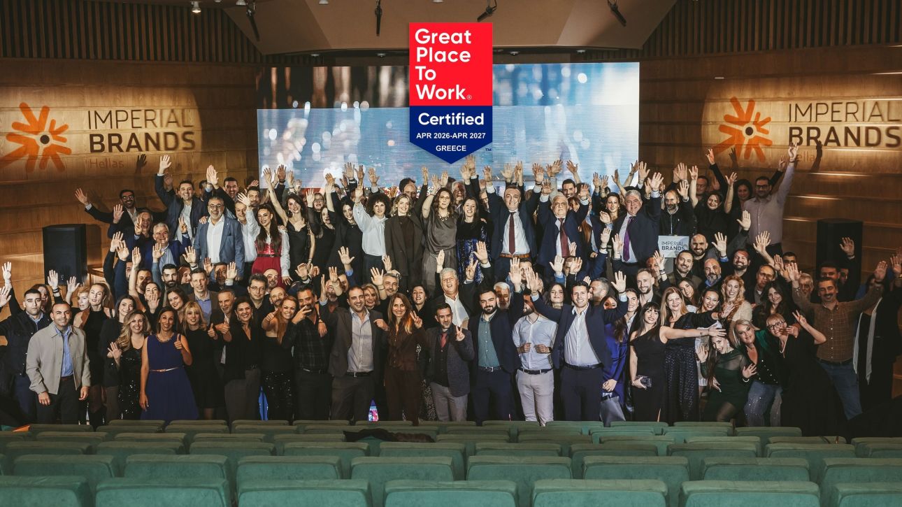 H Imperial Brands Hellas &alpha;&nu;&alpha;&gamma;&nu;&omega;&rho;ί&zeta;&epsilon;&tau;&alpha;&iota; &omega;&sigmaf; Great Place to Work &gamma;&iota;&alpha; 2&eta; &sigma;&upsilon;&nu;&epsilon;&chi;ή &chi;&rho;&omicron;&nu;&iota;ά