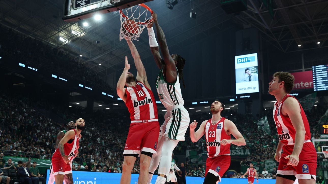Παναθηναϊκός - Ολυμπιακός 68-58: Οι «πράσινοι» ισοφάρισαν σε 1-1 τη σειρά των τελικών