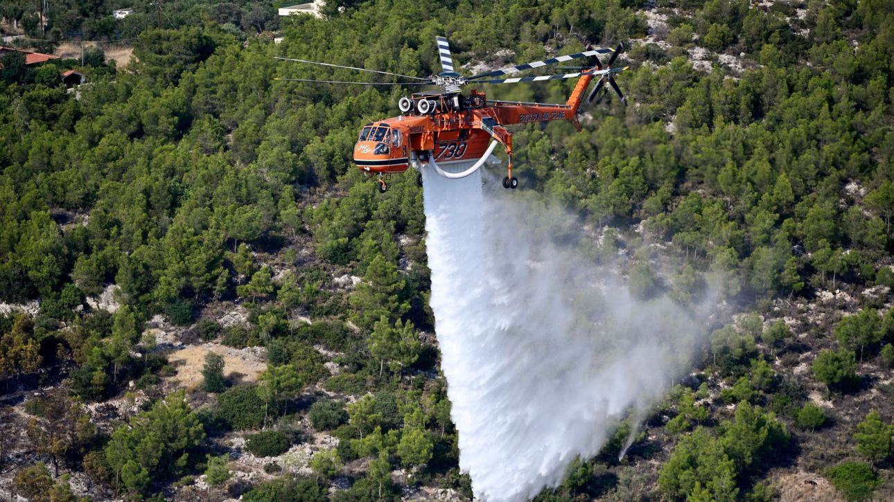 Οριοθετήθηκε η φωτιά στο Φίλυρο Θεσσαλονίκης - Μεγάλη επιχεί