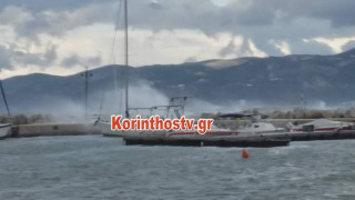 Η κακοκαιρία «χτυπά» την Κόρινθο: Η θάλασσα βγήκε στη στεριά - Συγκλονιστικές εικόνες