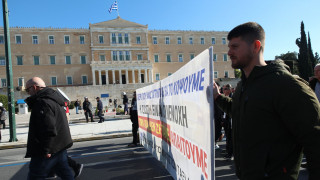 Πορεία και συγκέντρωση των οδηγών ταξί στο κέντρο της Αθήνας