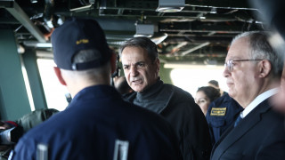 Μητσοτάκης από τη φρεγάτα «Κίμων»: Χρέος να παραδώσω μια πατρίδα πιο ασφαλή απ' ό,τι την παρέλαβα