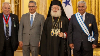 Ο Σάκης Κεχαγιόγλου στην ιστορική συνάντηση του Πατριάρχου Αλεξανδρείας με τον Πρόεδρο του Παναμά