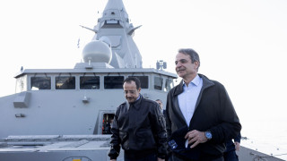 Στην Φρεγάτα «Κίμων» Μητσοτάκης και Χριστοδουλίδης