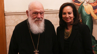 Συνάντηση του Αρχιεπισκόπου Ιερωνύμου με την Άννα Διαμαντοπούλου