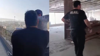 Η στιγμή που άνδρες της ΕΛΑΣ έσωσαν άνδρα που ήθελε να αυτοκτονήσει πηδώντας από τον 6ο όροφο