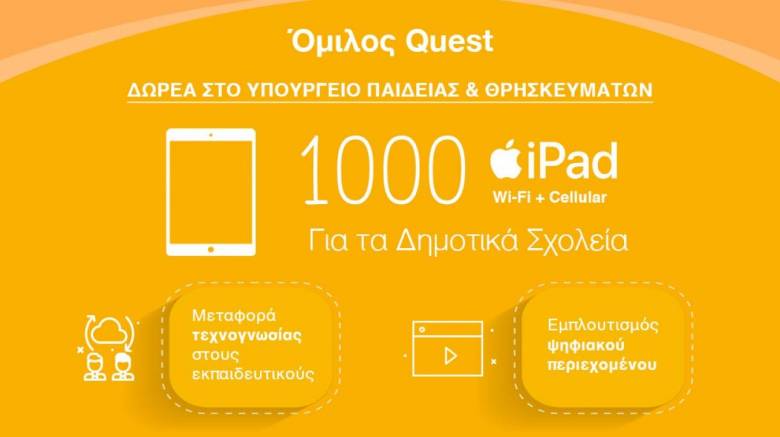 Δωρεά εξοπλισμού Πληροφορικής από τον Όμιλο Quest στον ΕΟΔΥ και στο Υπουργείο Παιδείας