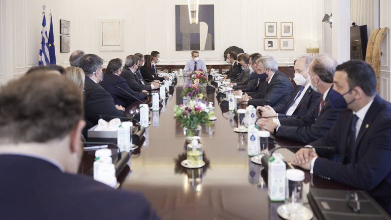 Επίσημη αντιπροσωπεία της AHEPA δέχθηκε στο Μέγαρο Μαξίμου ο Κυριάκος Μητσοτάκης