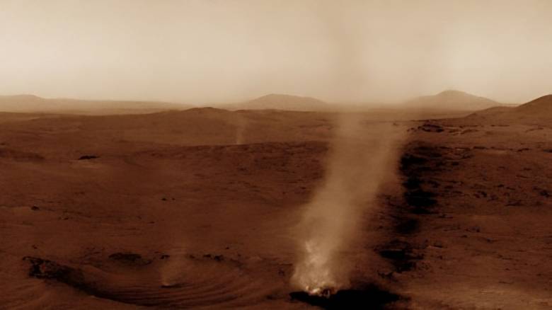Το ρόβερ Perseverance κατέγραψε τη σπάνια σύγκρουση δύο σκονοδιαβόλων στην επιφάνεια του Άρη