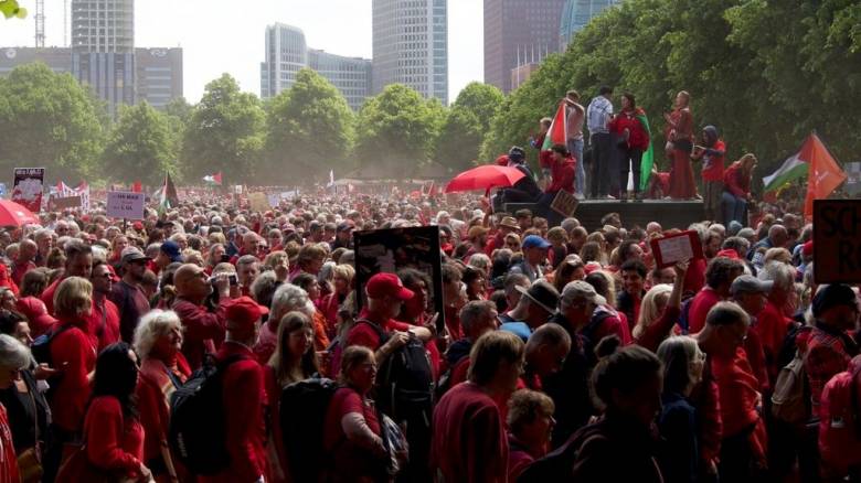 Ολλανδία: Δεκάδες χιλιάδες άνθρωποι διαδήλωσαν στη Χάγη κατά του πολέμου στη Γάζα