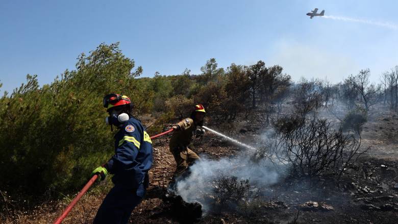 Οριοθετήθηκαν οι πυρκαγιές στην Αγία Μαρίνα Γραμματικού και στην Ερέτρια