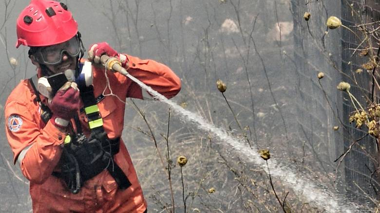 Φωτιά στην Καλαμάτα: Καίει κοντά στον συνοικισμό «Παναγάκια» στο Ασπρόχωμα