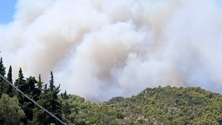 Φωτιά στη Ζάκυνθο: Νέα αναζωπύρωση μεταξύ Κοιλιωμένου και Έξω Χώρας