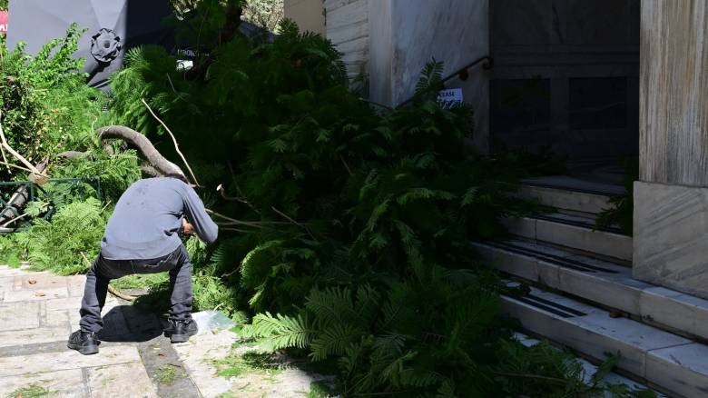 Δύο τραυματίες από πτώση δέντρου στο κέντρο της Αθήνας - Στο νοσοκομείο μία γυναίκα