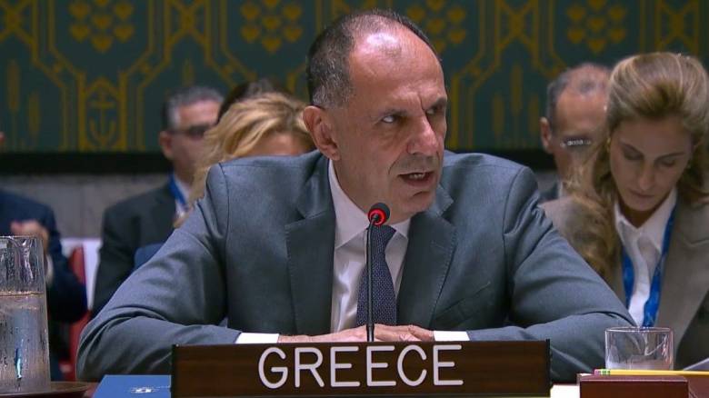 Γεραπετρίτης στον ΟΗΕ: Καλούμε τη Ρωσία να σταματήσει την ένοπλη επιθετικότητά της