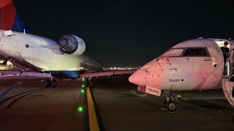 Σφοδρή σύγκρουση δύο αεροπλάνων στο αεροδρόμιο La Guardia της Νέας Υόρκης - Δείτε βίντεο