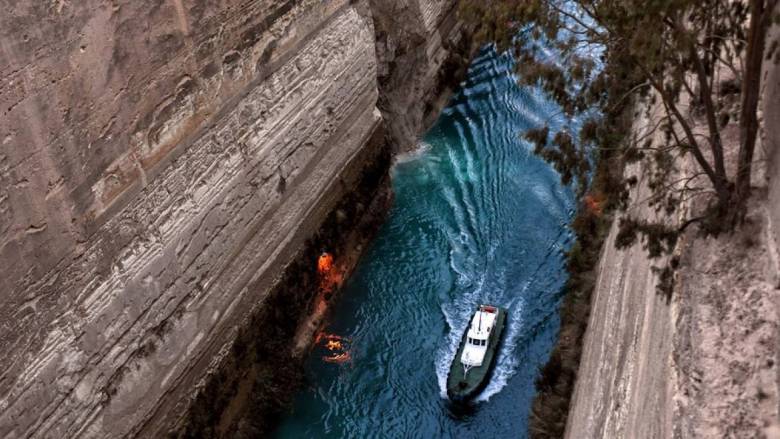 Κλειστή από σήμερα η Διώρυγα Κορίνθου λόγω εργασιών αποκατάστασης των πρανών