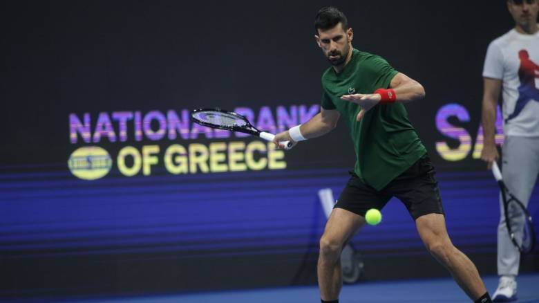 Hellenic Championship ATP 250: Το «ζέσταμα» του Τζόκοβιτς πριν από τον μεγάλο τελικό με τον Μουζέτι