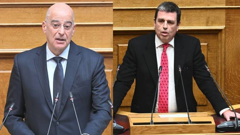 Δένδιας - Καιρίδης «έσβησαν» με μια αγκαλιά την κόντρα στο καφενείο της Βουλής