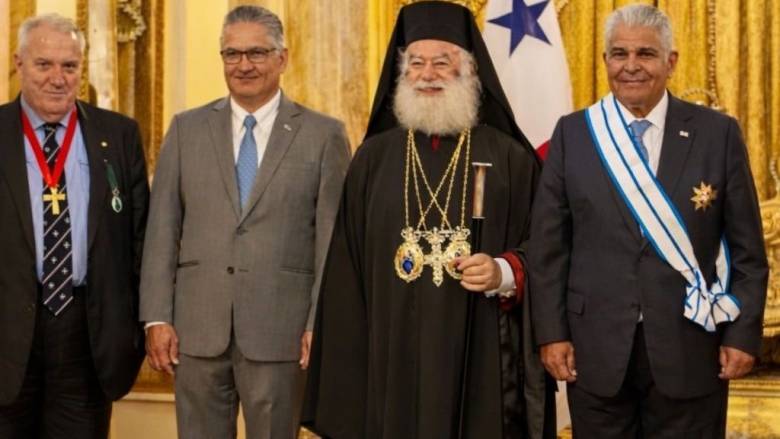 Ο Σάκης Κεχαγιόγλου στην ιστορική συνάντηση του Πατριάρχου Αλεξανδρείας με τον Πρόεδρο του Παναμά