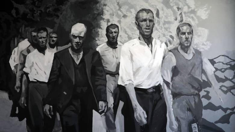 Τοιχογραφία αφιερωμένη στους 200 εκτελεσθέντες της Καισαριανής στην Ανωτάτη Σχολή Καλών Τεχνών