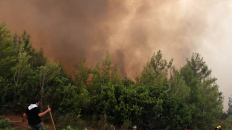 Φωτιά στην ορεινή Νάξο - Επί ποδός ισχυρές δυνάμεις της Πυροσβεστικής