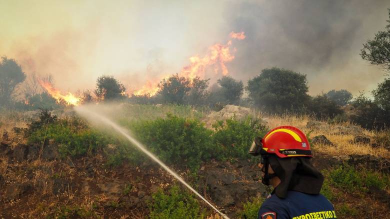 Φωτιά σε δασική έκταση στο Αλιβέρι Ευβοίας - Μήνυμα του 112