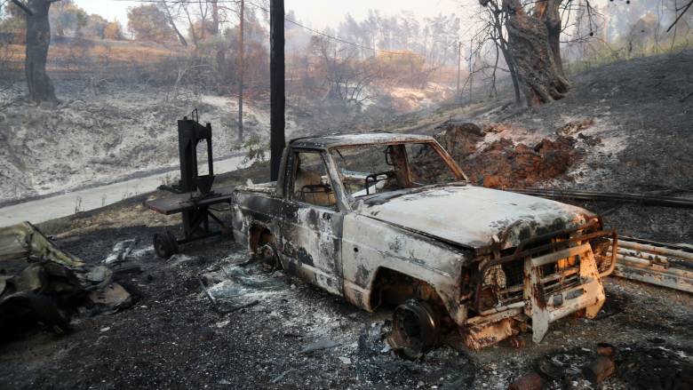 Συγκλονιστικές εικόνες από τη φωτιά στη Χαλκιδική: Δάσος έγινε στάχτη, κόποι μιας ζωής καταστράφηκαν