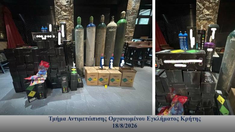 Κρήτη: Συνελήφθη 53χρονος για παράνομη διακίνηση αλκοόλ και για φιάλες με «αέριο γέλιου»
