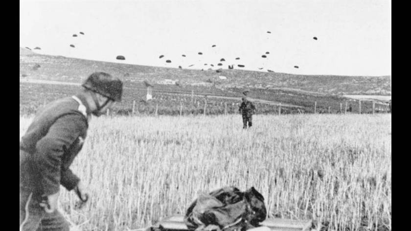 1941, Μάχη της Κρήτης
Eπιχείρηση κατάληψης της Κρήτης από τους Γερμανούς κατά τον Β' Παγκόσμιο Πόλεμο