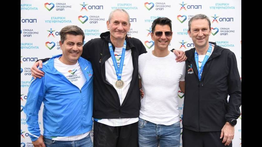 Οδυσσέας Χριστοφόρου Αναπληρωτής Διευθύνων Σύμβουλος ΟΠΑΠ, Καμίλ Ζίγκλερ Πρόεδρος ΟΠΑΠ, Σάκης Ρουβάς, Ντάμιαν Κόουπ Διευθύνων Σύμβουλος ΟΠΑΠ