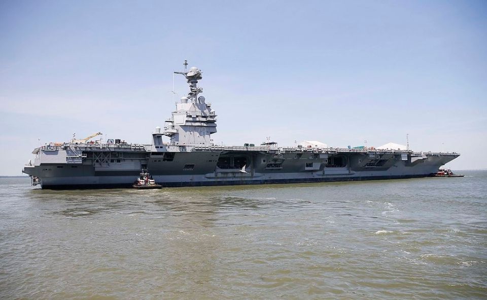 USS Gerald R. Ford CVN 78 on the James River on 11 June 2016 copy