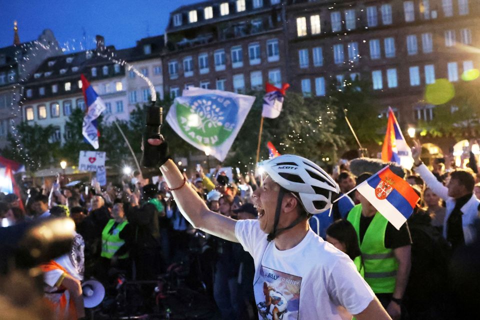 France Serbia Protests