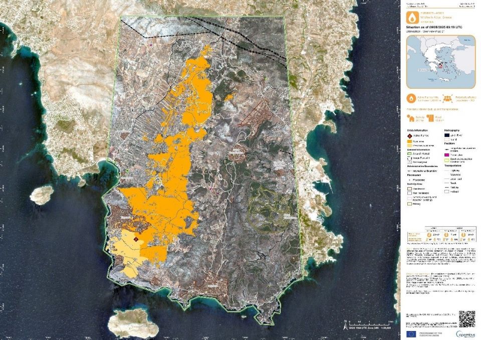 Σε 15.808 στρέμματα ανέρχεται η καμένη γη από τη φωτιά στη Λαυρεωτική – Δορυφορική λήψη Σε 15.808 στρέμματα ανέρχεται η καμένη γη από τη φωτιά στη Λαυρεωτική – Δορυφορική λήψη