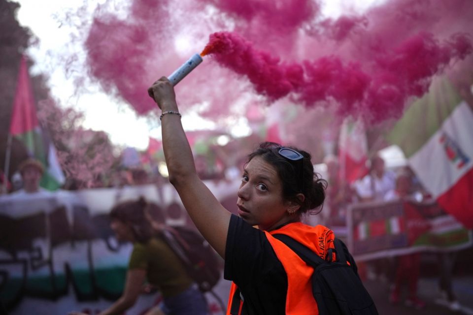 Italy Israel Palestinians Protest