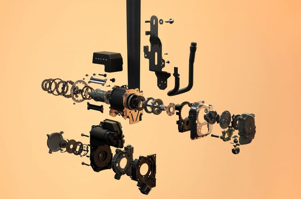 New multi-adaptive safety belt - exploded view