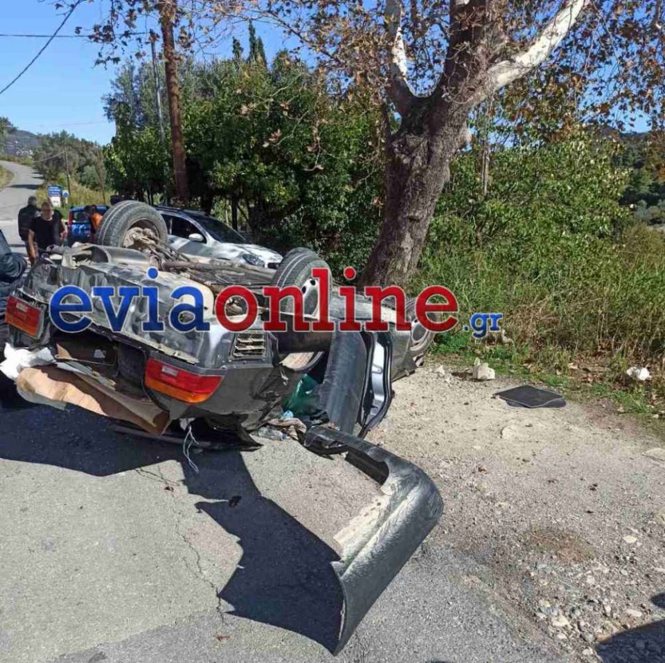 Τροχαίο στην Εύβοια: Αναποδογύρησε ΙΧ – Απεγλωβίστηκε τραυματισμένος ο οδηγός