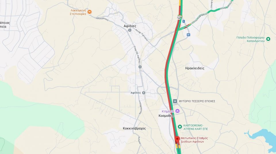 Μποτιλιάρισμα στην κάθοδο του Κηφισού – Ουρά χιλιομέτρων στα διόδια των Αφιδνών