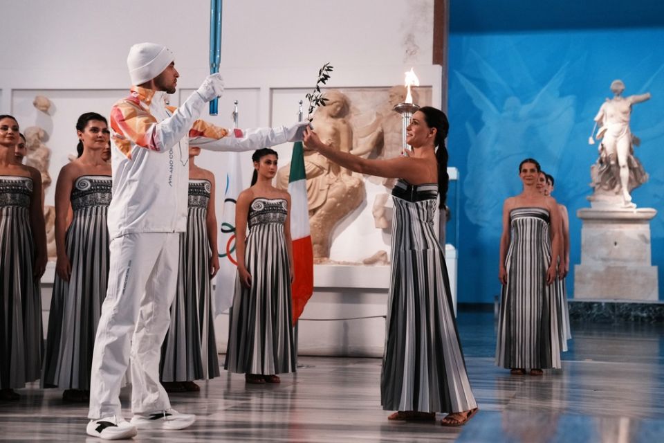 Greece Olympics Milan Cortina Flame Lighting