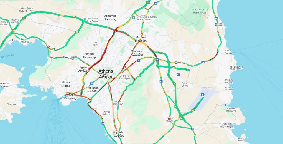 Για γερά νεύρα η κίνηση: Στο «κόκκινο» όλες οι μεγάλες οδικές αρτηρίες στο Λεκανοπέδιο