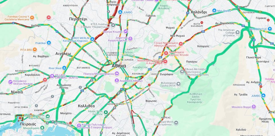 Κίνηση: Στο «κόκκινο» Κηφισός και Κηφισίας – Καθυστερήσεις στην Αττική Οδό